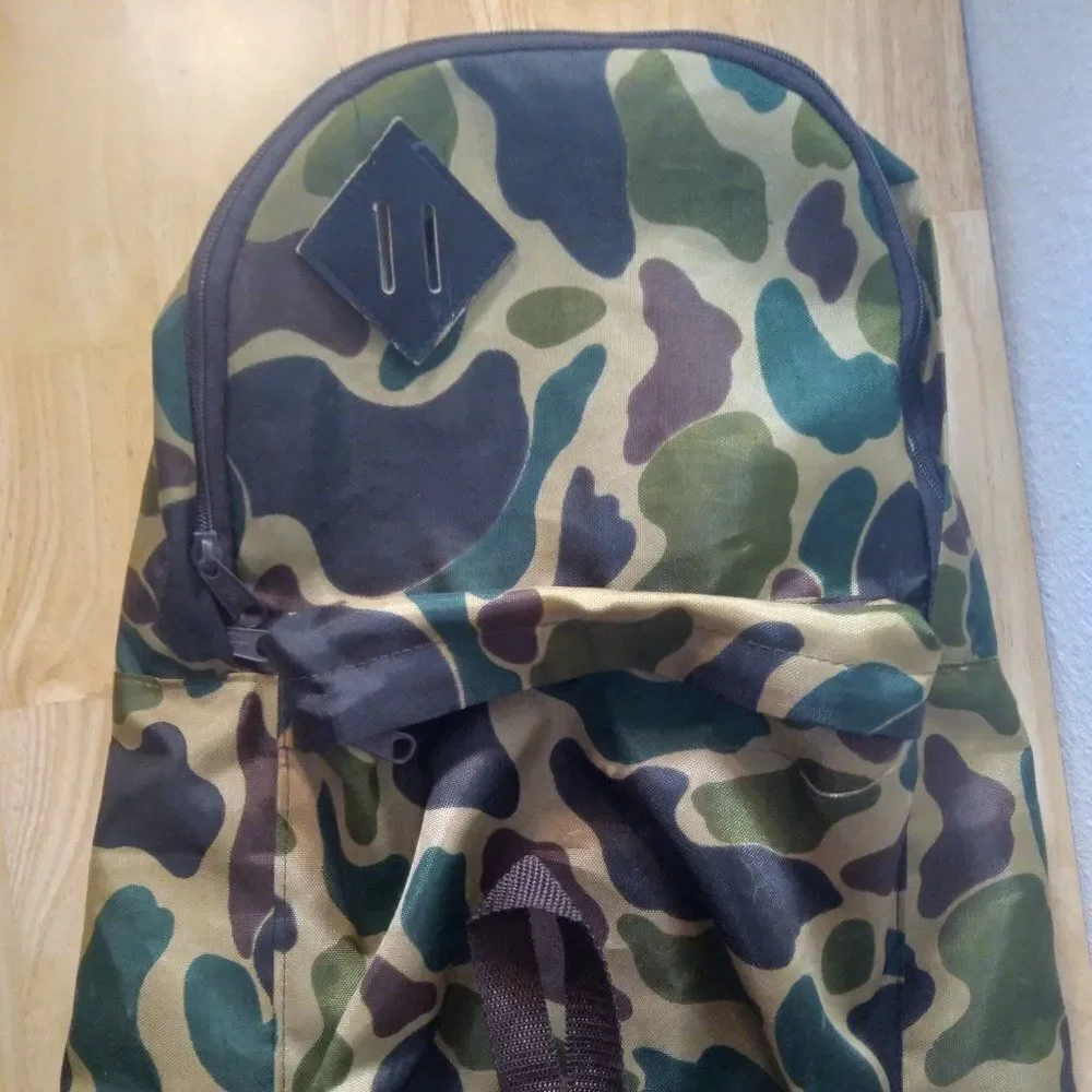 Vintage Stansport Camouflage Camo Bravo Day Pack Backpack